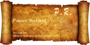 Papos Roland névjegykártya